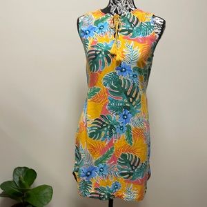 Beach lunch lounge Short Sleeve Floral Dress/Size:XS